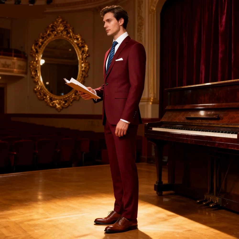 

Men's Big & Tall Slim Fit Business Casual Suit for Weddings Genuine Blazer Waistcoat And Pants Dress Trousers US Size