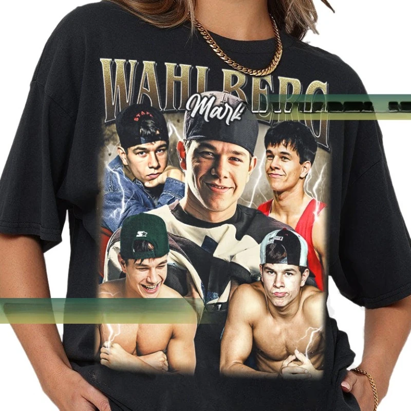 Camisetas de verano para hombre, camiseta gráfica Mark Walhberg Hollywood Star, camiseta inspirada en Mark Wahlberg, regalo para amantes de la película, camisa de colores cómodos