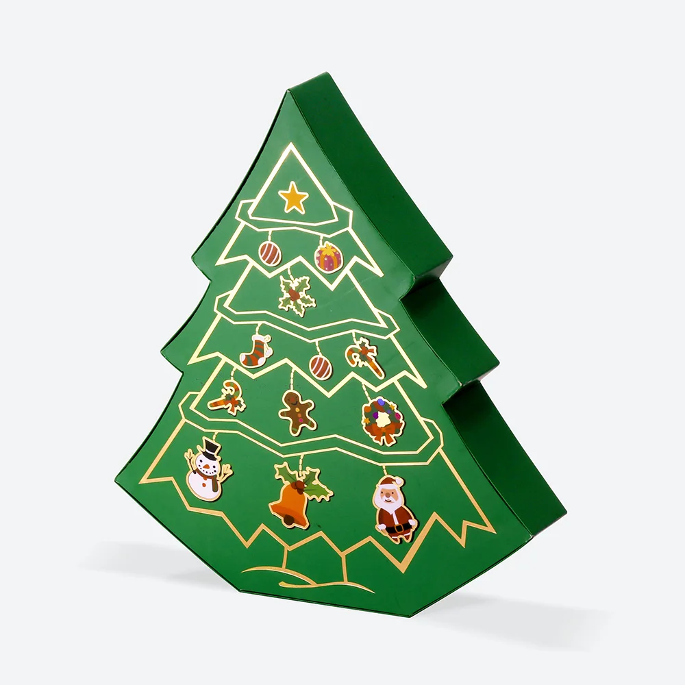 Customized Green Christmas Tree Shaped Small Gift Box Chocolate Candies Boxes