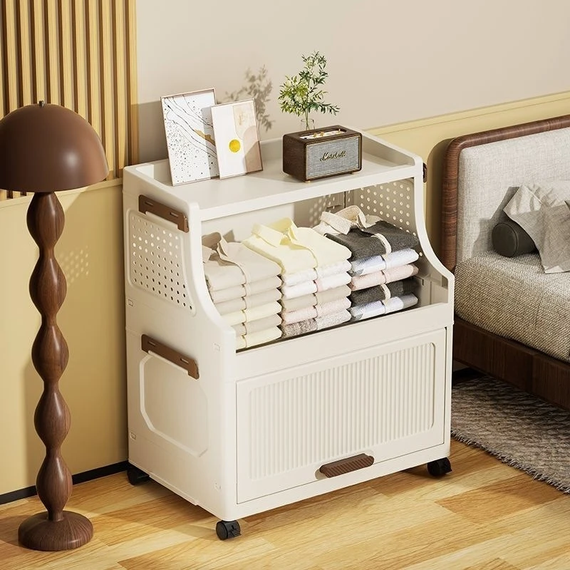 

Dormitory thickened combination living room storage cabinet snack locker toy floor rack storage frame simple belt wheel