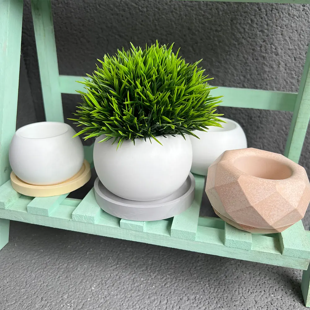 Spherical Container Concrete Mold Indoor Plant Pot Cement Mold Terrazzo Pen Holder Candle Cup Tray Clay Mold Jesmonite