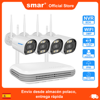 SMAR Wireless CCTV System Wifi Camera Kit H.265 3MP HD Security Audio AI Face Detect IP 8CH  NVR Video Surveillance Kit ICSee