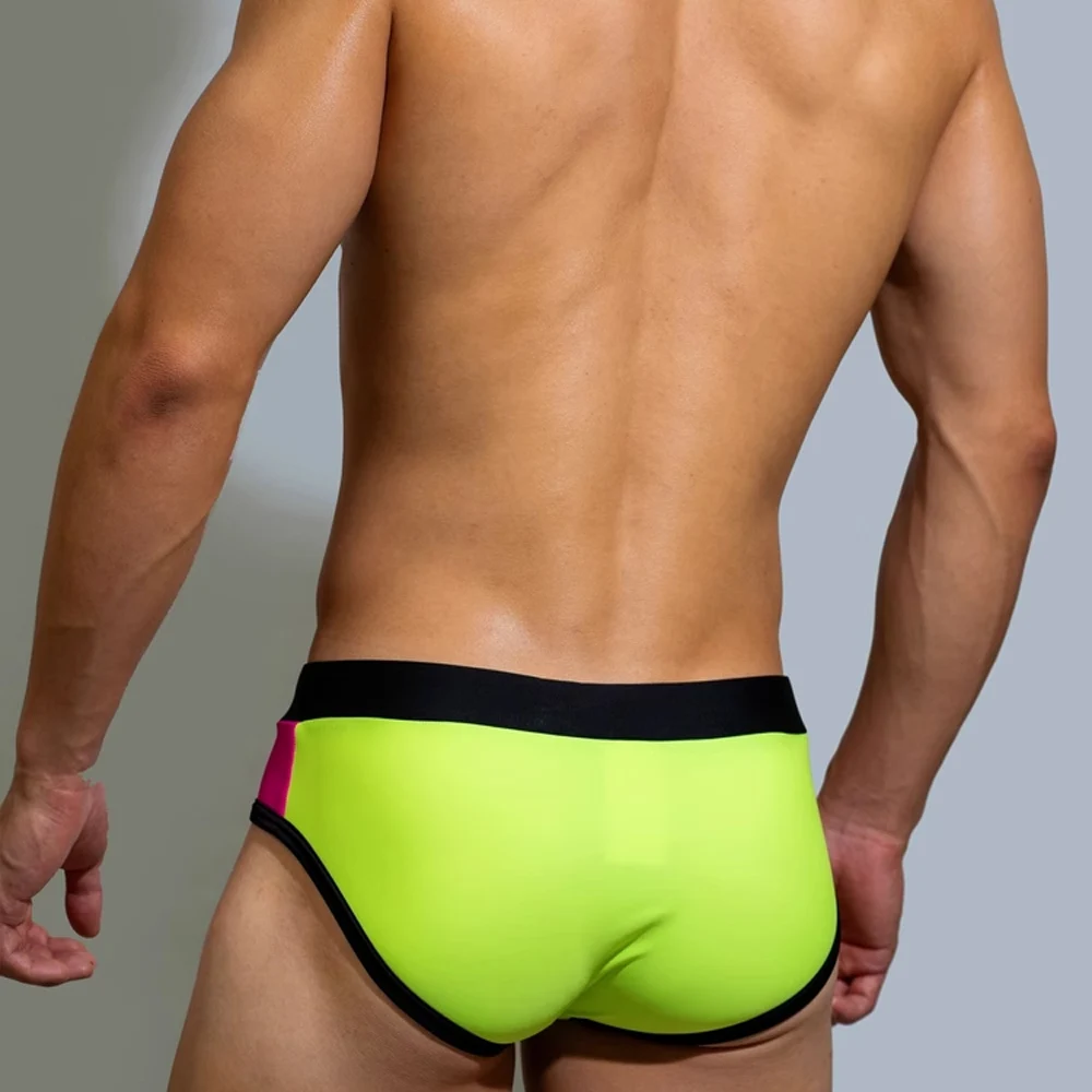 Men\'s Swim Pants Low Waisted Sexy Triangle Pants Color Blocking Fashionable Beach Swimming Pool Internet Celebrity Party
