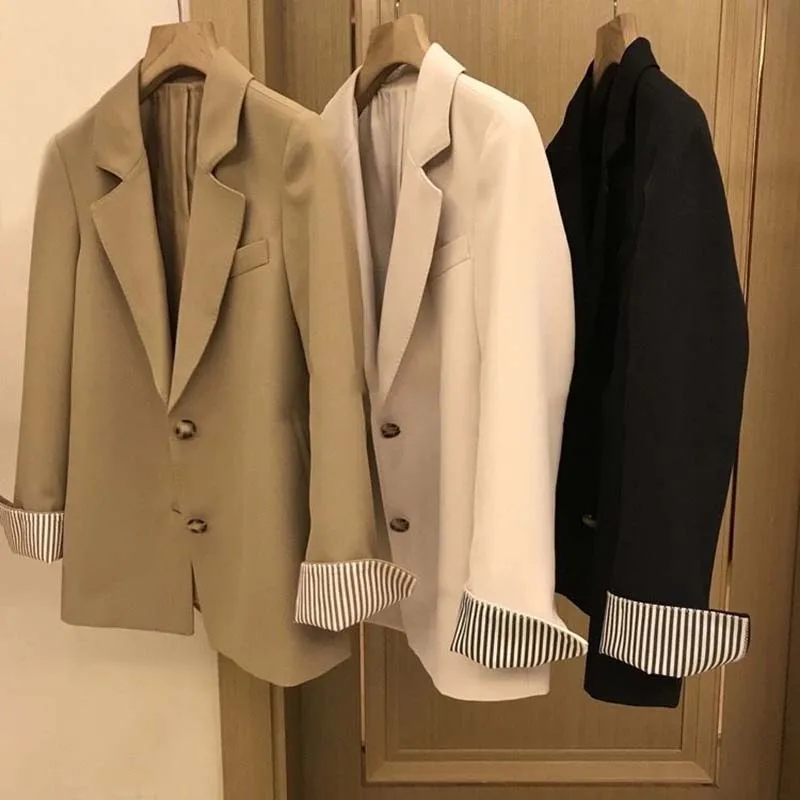 

2026 Spring Summer Women's Blazers Elegant Loose Thin Long Sleeved Ladies Blazer All-Match Casual Jacket Outwear Female Tops