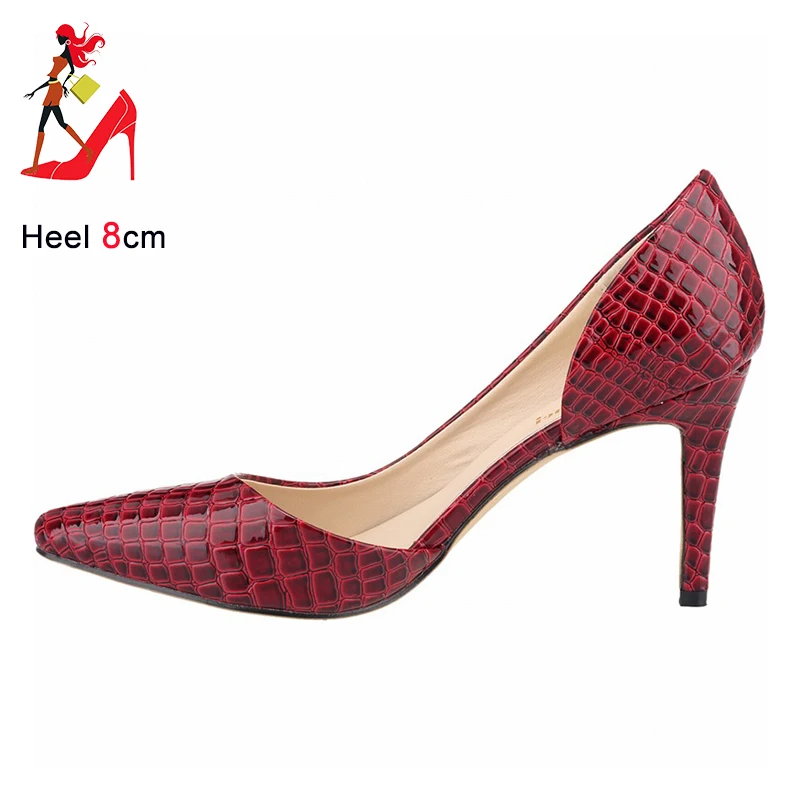 

Luxury Brand Pointed Lady Shoes Summer Side Empty High Heels Classics Emboss Thin Heel Pumps 8CM Wedding Party Shoes For Women