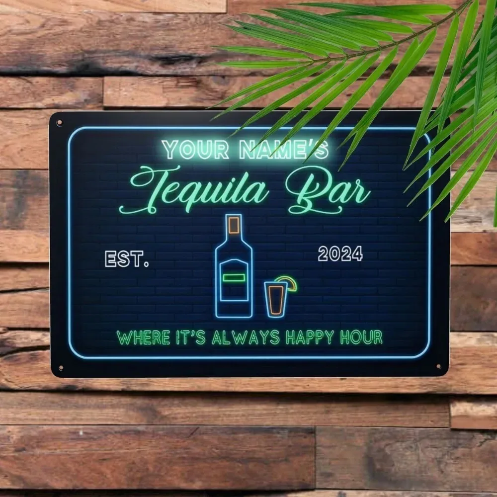 1pc 2D Flat 8x12in Custom Mexican Tequila Aluminum Sign Taco Bar Backyard Pub Man Cave Indoor Outdoor Wall Decor Gift Only For D