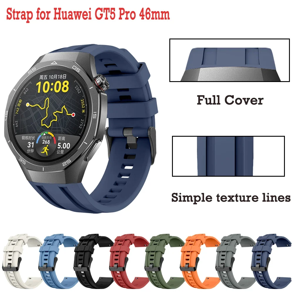 Ремешок 22 мм, совместимый с Huawei Watch GT5 Pro, быстросъемный браслет 46 мм для Huawei Watch GT5 Pro, 46 мм, ремешок для часов с полным покрытием