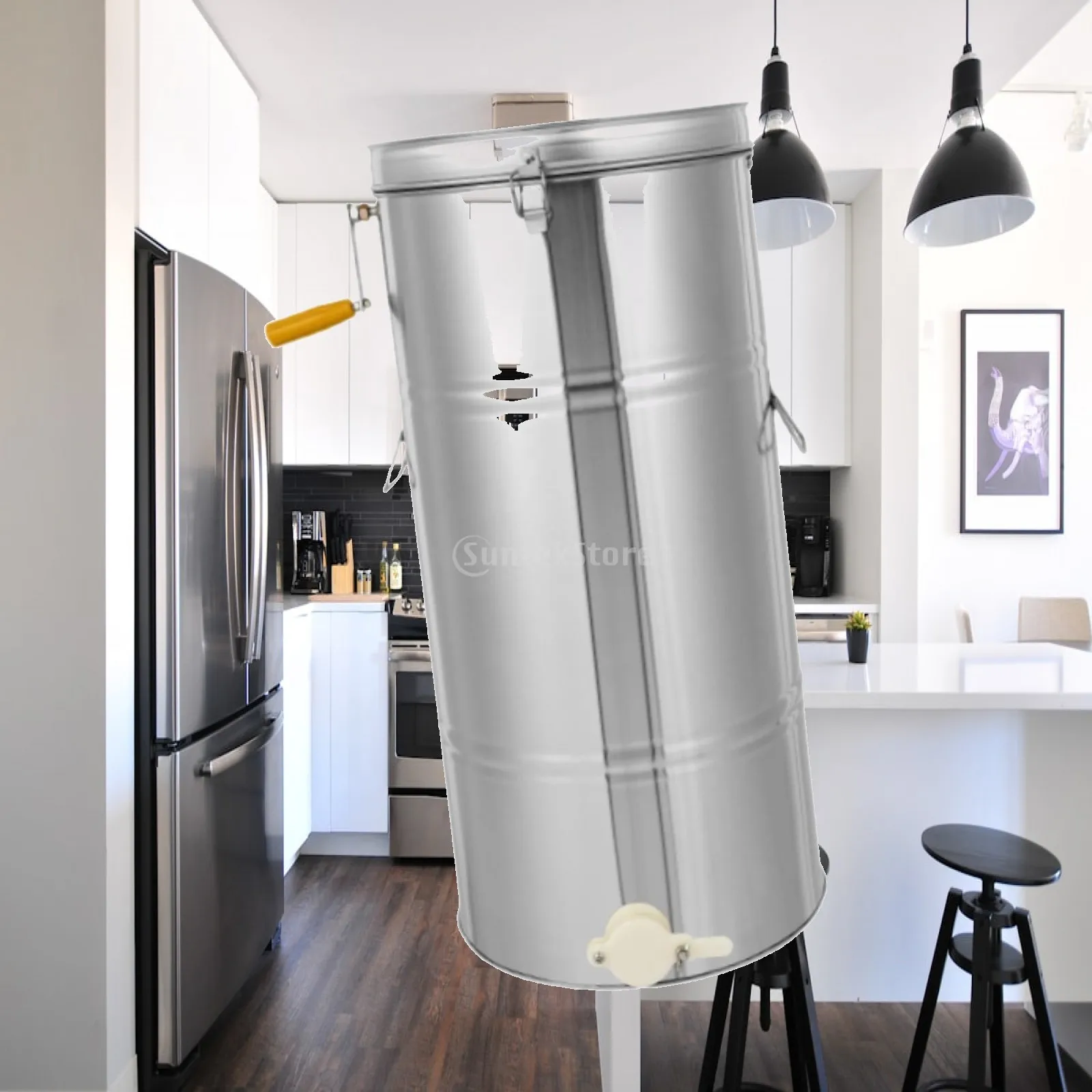 Manual Honey Extractor with Lid Honey Separator Beekeeper Portable Professional Hand Cranked for Indoor Garden Outdoor Store