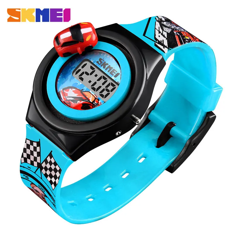 Cartoon Car Kids Watches Toy Children's Watch Fashion Digital Electronic Watch Car Shape Toy Watch Kids Christmas Gift Boy Girl