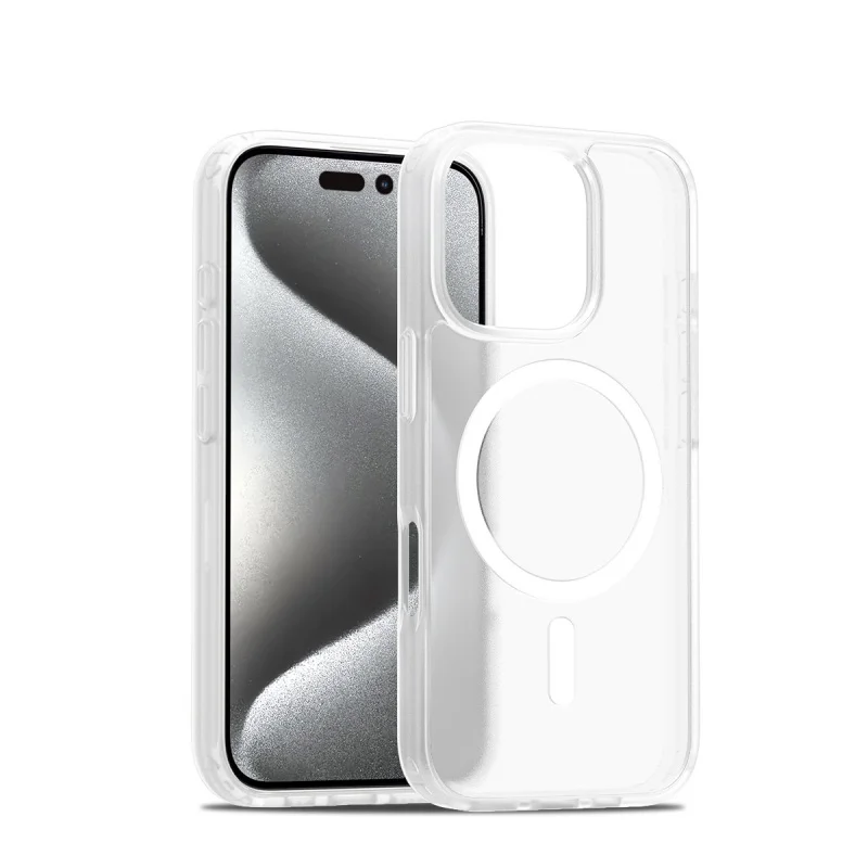 Suitable for Apple 16 Pro phone case, iPhone 17 skin sensitive magnetic phone case, anti drop protective cover, silver shield