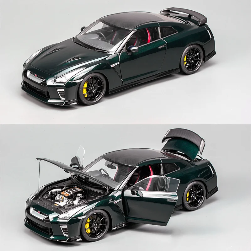 1:18 MOTORHELIX Nissan GT-R R35 Midnight Purple T-Spec 2022 Full Open Diecast Alloy Collectible Model Gift Home Decor