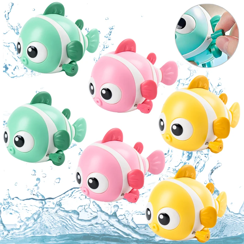 ของเล่นเด็กน้ํา CHAIN Clockwork น่ารักการ์ตูนสัตว์ Clownfish ทารกว่ายน้ําสัตว์ Wound-Up เด็กชายหาดน้ําของเล่นอาบน้ําเด็ก