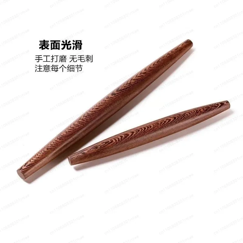 Wenge two-pointed fish belly rolling pin, solid wood household dumpling skin sesame cake pressing pin, mahogany
