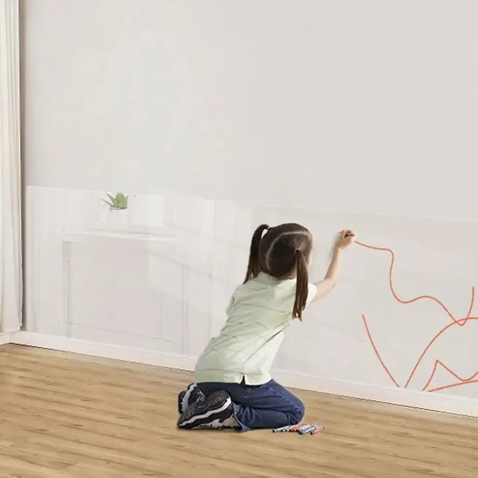 Wall Protection for Draw Clear Whiteboard Writing Board Sheets Office Home Kids Room Electrostatic Wall Protection Film Stickers