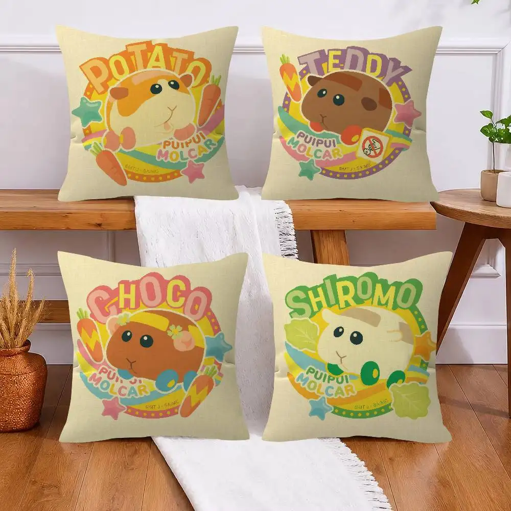 Anime Pui Pui Molcar   Cushion Cover Inches Farmhouse Decor Home Throw Pillow Covers for Couch Decorations