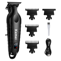 Kemei Professional Hair Clipper Cordless Hair Trimmer 0mm Zero Gapped Carving Clipper Cordless Barber Cutting Machine for Men