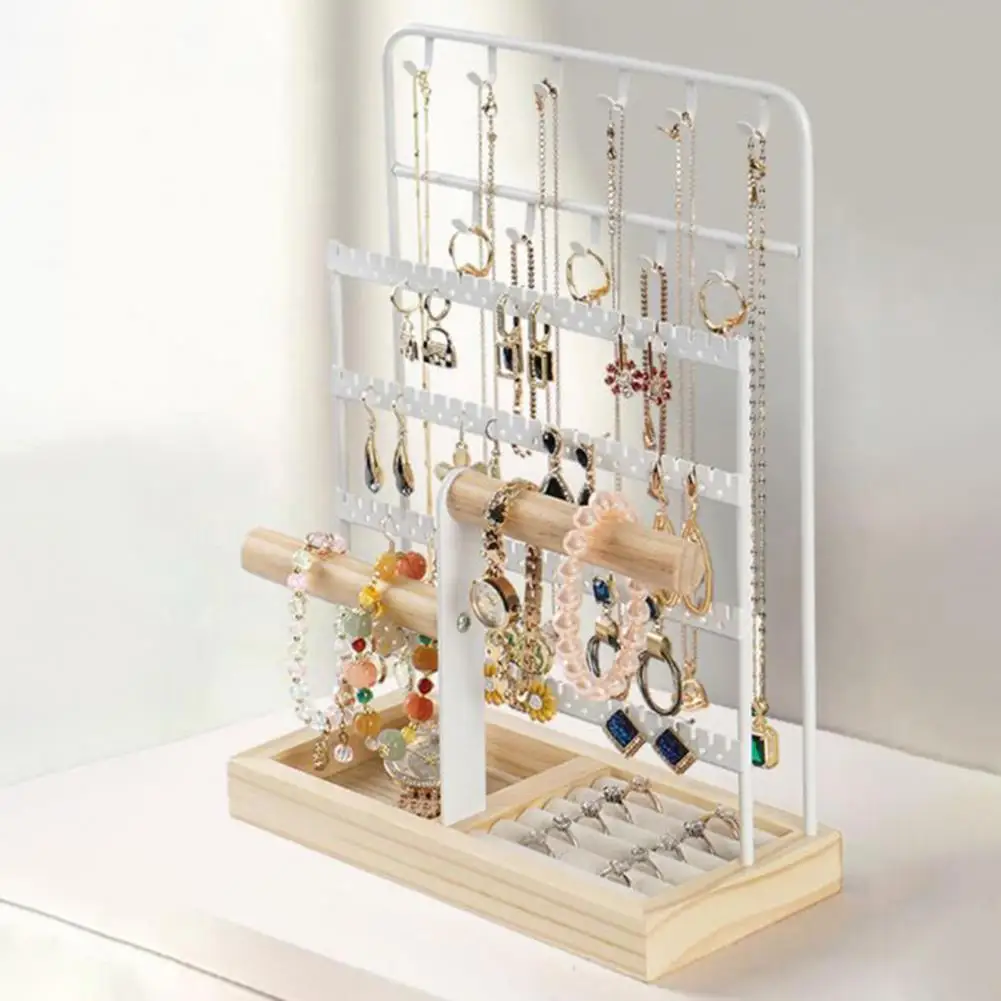 

Ring Holder Tray Jewelry Display Rack Multi-tier Jewelry Rack Capacity Display Stand for Earrings Rings Necklaces for Showcase