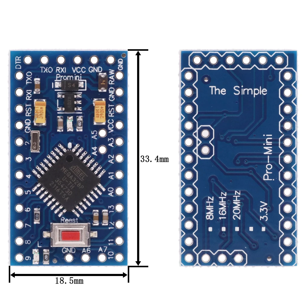 1PCS Pro mini Atmega328 Pro Mini 328 Mini ATMEGA328P 3.3V 8MHz 5V 16Mhz for Arduino Compatible Nano CP2102 FT232RL