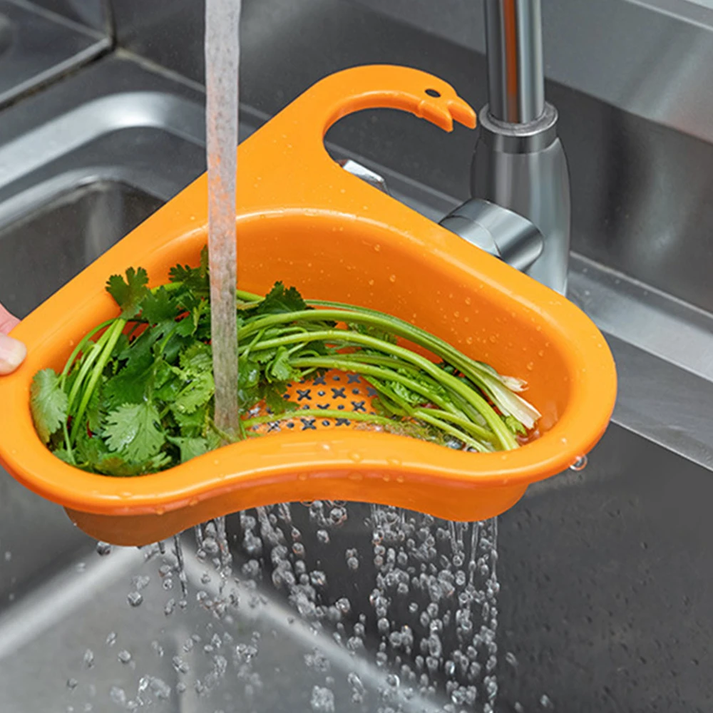 Kitchen Leftover Sink Strainer Sink Swan Drain Basket General Fruit and Vegetable Drain Basket Multifunctional Drain Basket