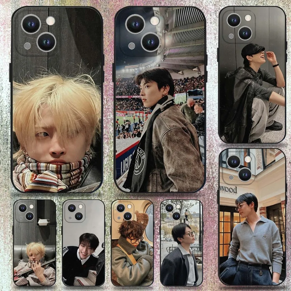 

KPOP HongJoong S-Seonghwas Phone Case For iPhone 16,15,14,13,12,11 Plus,Pro Max,XS,X,XR,SE,Mini,8,7,Soft Silicone Black Cover