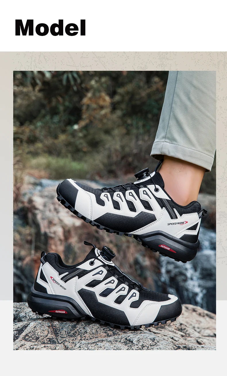 Neu eingetroffene Herren-Wanderschuhe, atmungsaktiv, zum Schnüren, Trekking, mit Dämpfung, Outdoor-Kletter- und Tourismus-Sneaker für Herren – Detail 7