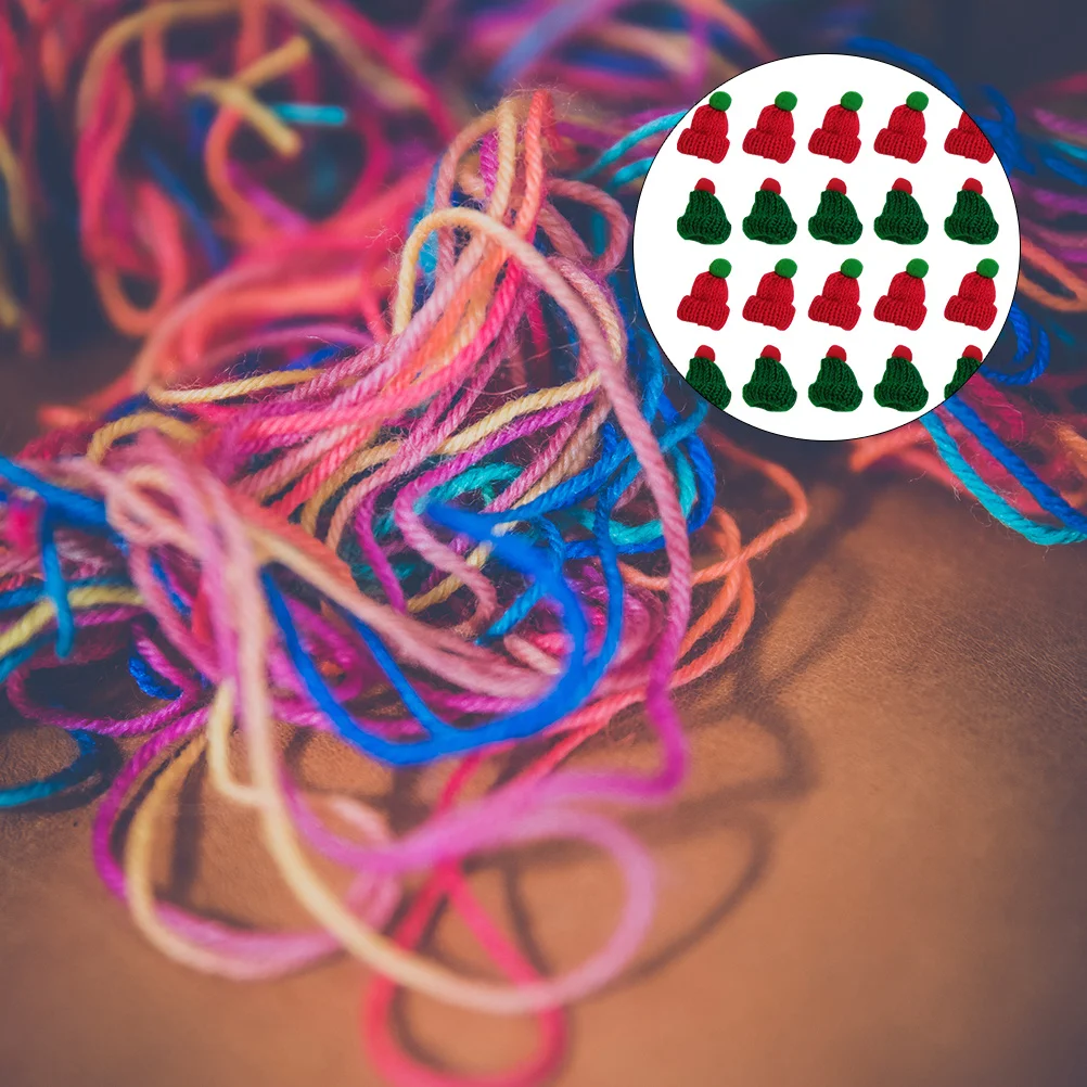 

20Pcs Mini Woolen Hat Creative Santa Decor Christmas Decoration Not Easy to Fade High Quality Material Mini Hat