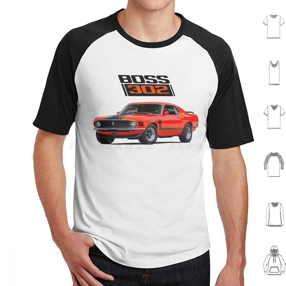 1970 302 Fastback T Shirt 6xl Cotton Cool Tee Vintage Retro Antique Car Car Retro Car Race Classic Car Hot Rod Racing Muscle