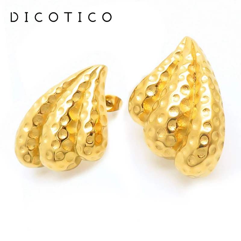 

New Striking Pattern Stud Earrings For Women Stainless Steel Irregular Dangle Earrings Women Gold Color Wedding Jewelry