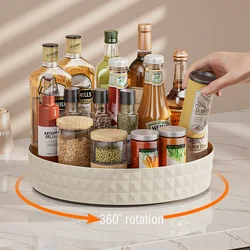 Kitchen Storage Spice Rack 360 Degree Rotating Cabinet Organizer Tray Plate Cosmetic Organizer Non-Slip Spice Round Rack