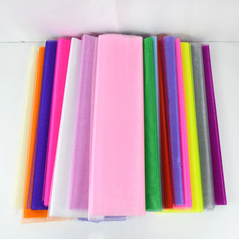 10M Organza Stoff Kristall glänzende Tüllrolle für Hochzeitsdekoration Romantische Organza Hochzeit Party DIY Stoffzubehör – Detail 2