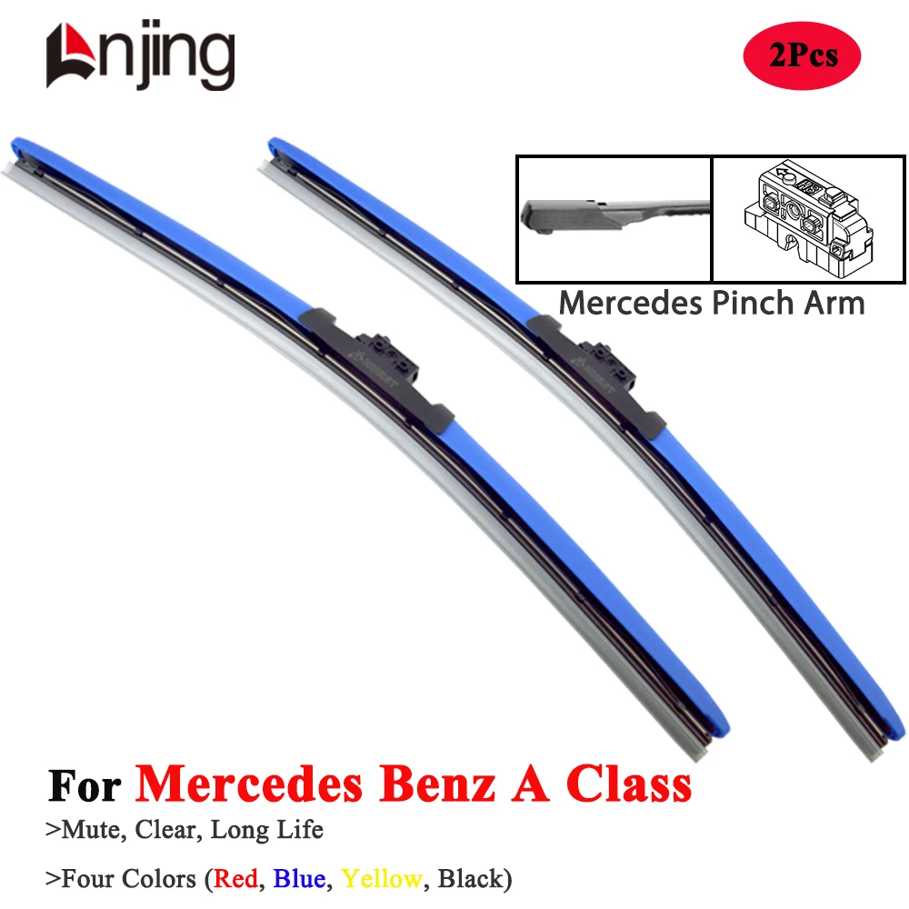 

LNJING Colorful Wiper Blades For Mercedes Benz A Class A160 A180 A200 A220 A250 AMG A35 A45 1997 2004 2012 2015 2019 Accessories