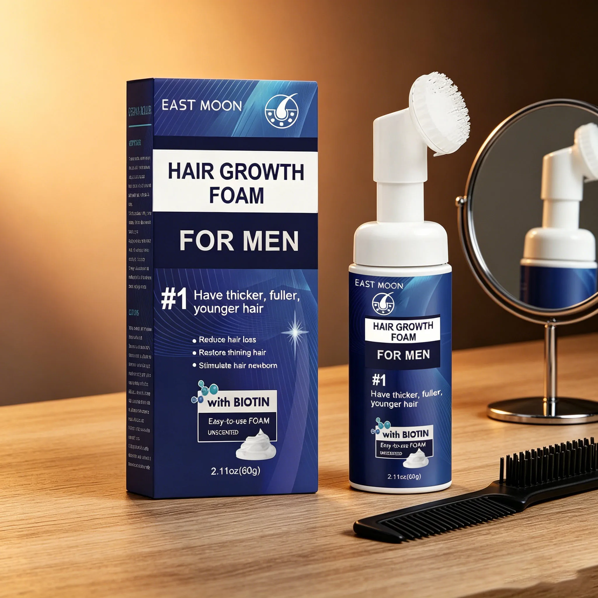 Hair Growth Foam Silicone Brush Massage Scalp Stimulate Hair Growth Strengthen Hair Roots Anti-Hair Loss Fluffy Hair Care Mousse