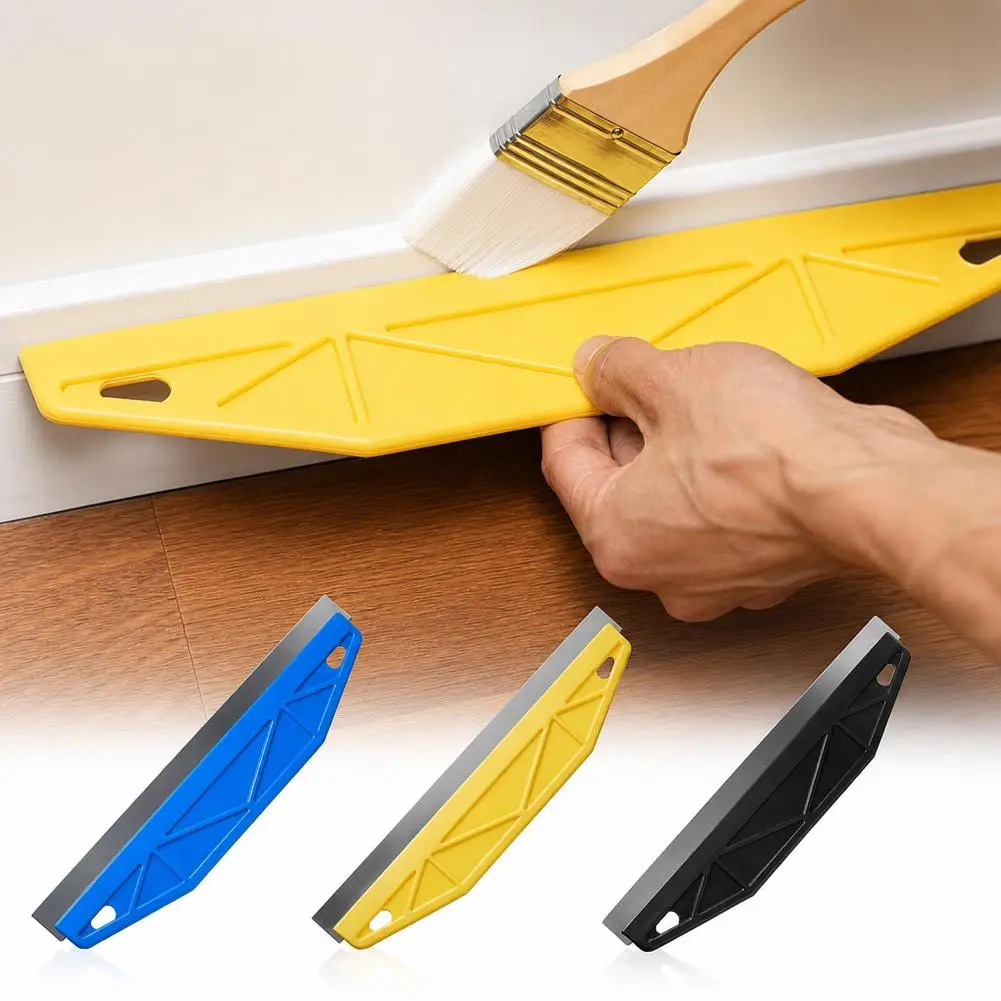 Bouclier de peinture professionnel de 12 pouces avec poignée ergonomique, protection des bords en métal et plastique pour une peinture murale de précision