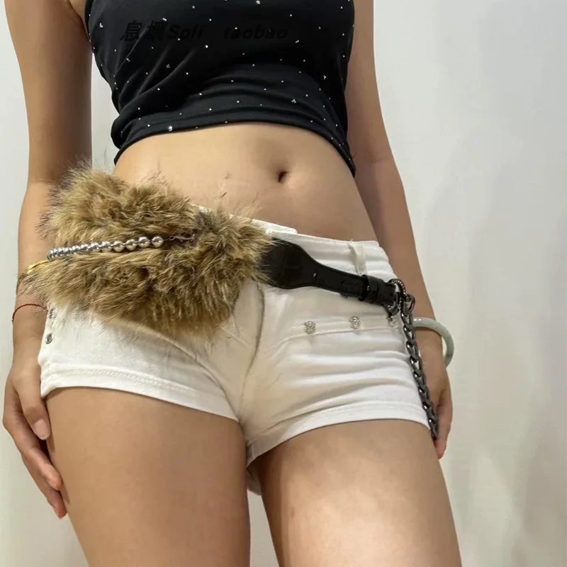 Furry Belt Y2k Belt Subculture Autumn Winter Spring Retro Luxury Plush Waist Chain Imitation Fur Waist Seal Hot Girl Sexy Belt image 6