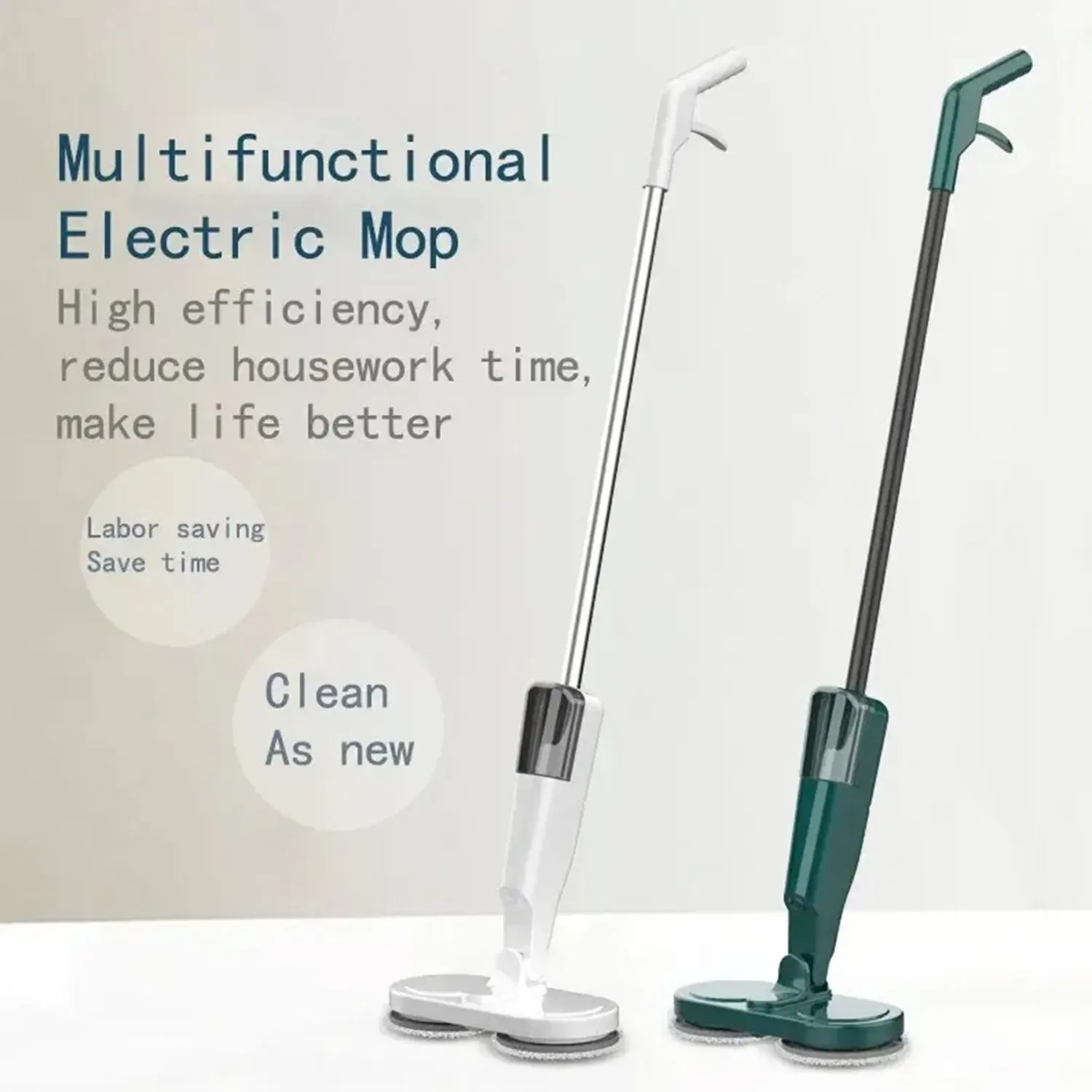 2 in 1 Wet & Dry Wireless Home Cleaner Electric Spin Mop Cleaner Automatic Car Glass Ceiling Door Windows Floor Scrubber Machine