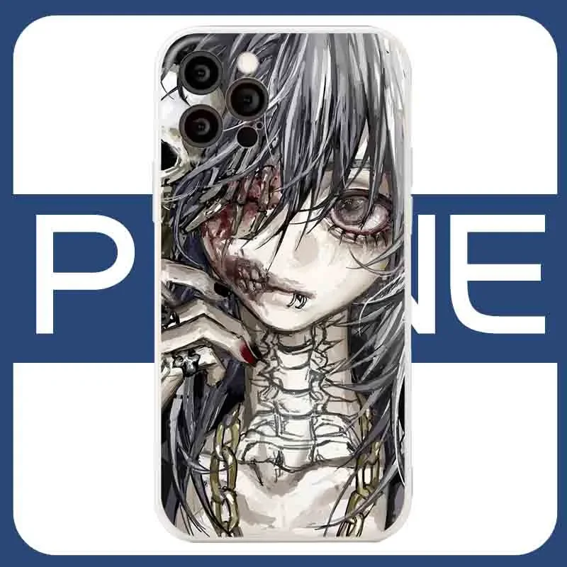 Ins Anime Tattoo Girl Phone Case For iPhone 16 PRO MAX 15 14 13 12 11 Pro XR XS Max 7 8Plus Y2K  Variation Cartoon Soft Coves