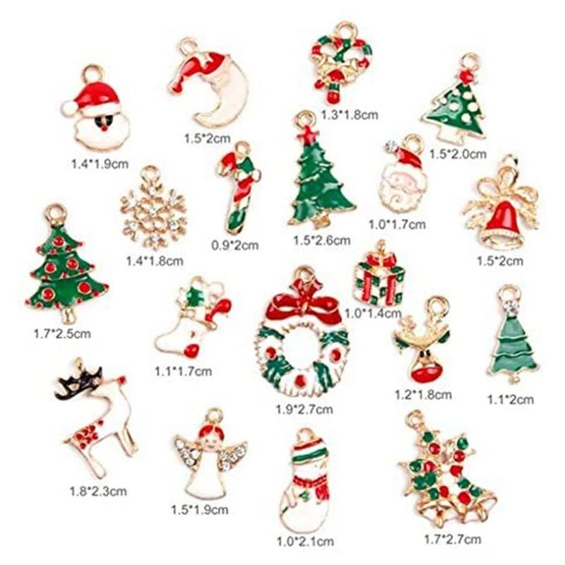 

38Pcs Christmas Pendant Charm Miniature For Necklace Bracelet Earring Jewelry Making DIY Craft Supplies Jewelry Gift-A55G