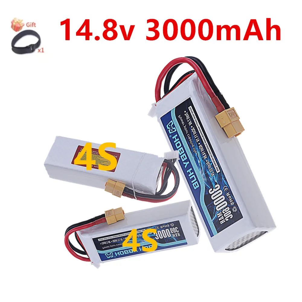 NEUER 4S 14,8V 3000mAh 60C Lipo-Akku mit XT60/T-Anschluss, Softcase Lipo-Batterie für RC-Auto, LKW, Flugzeug, FPV, UAV-Drohne