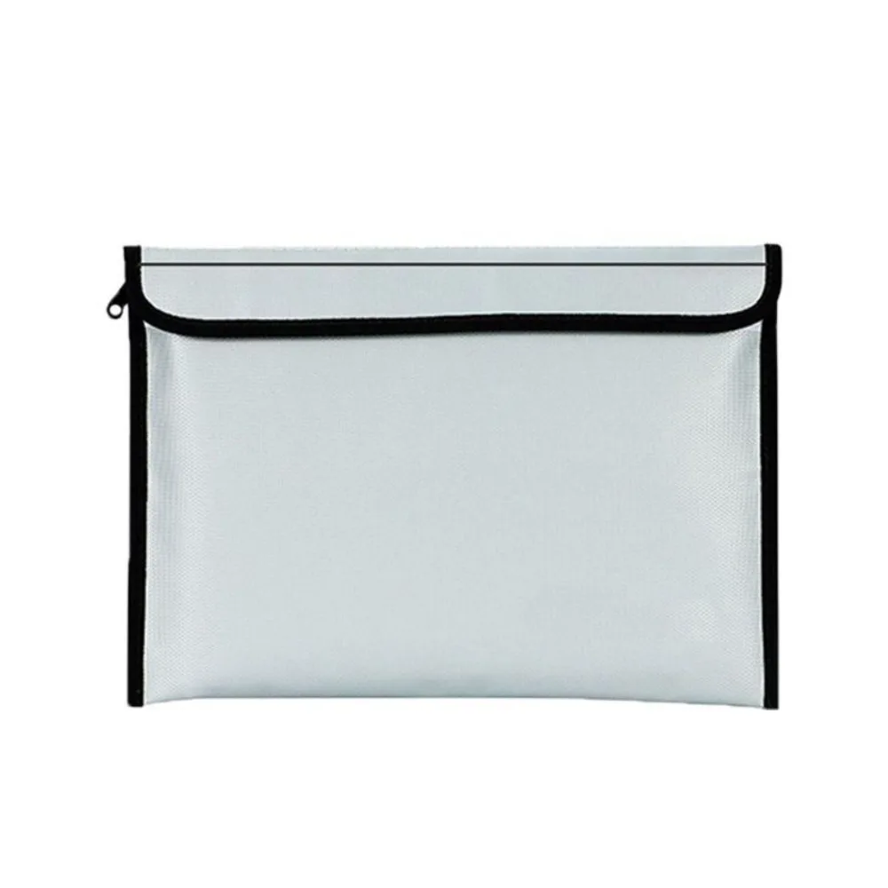 

Zipper Closure Fireproof Document Bag S/M/L Waterproof Cash Safe Storage Pouch Top Handle Heat-resistant