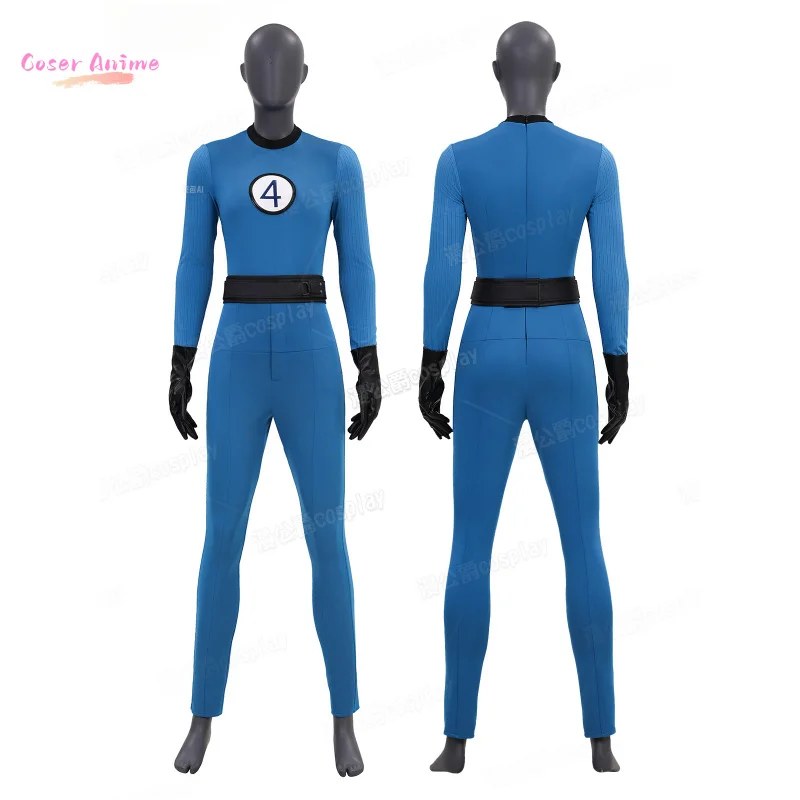 Fantastic Four Invisible Woman Cosplay Costume Uniform Halloween Party for Women Men Carnival Props
