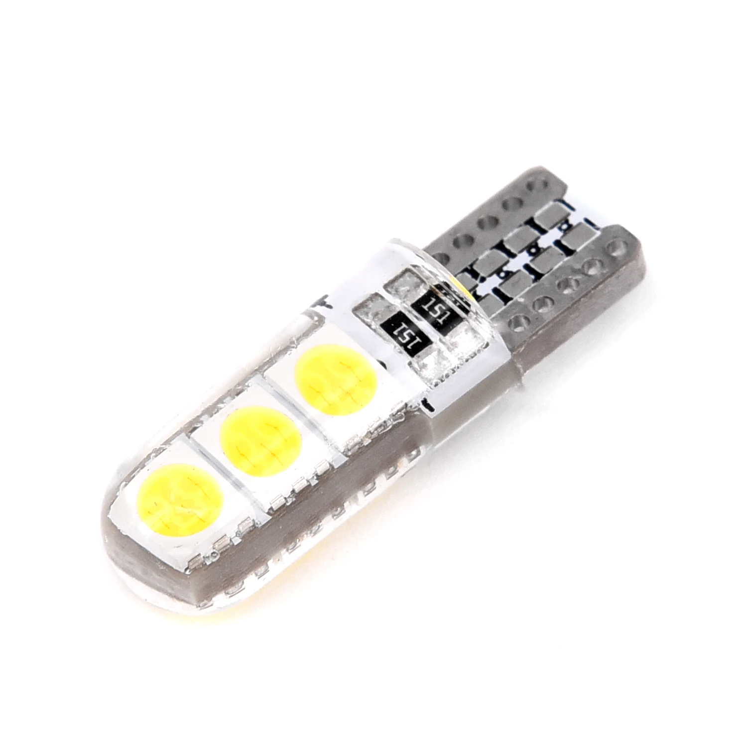 หลอดไฟซิลิโคนหลอด LED แคนบัสทรงลิ่มสีขาว12V DC ป้ายทะเบียนรถ Dome-5050-6SMD ใหม่เอี่ยมคุณภาพสูง