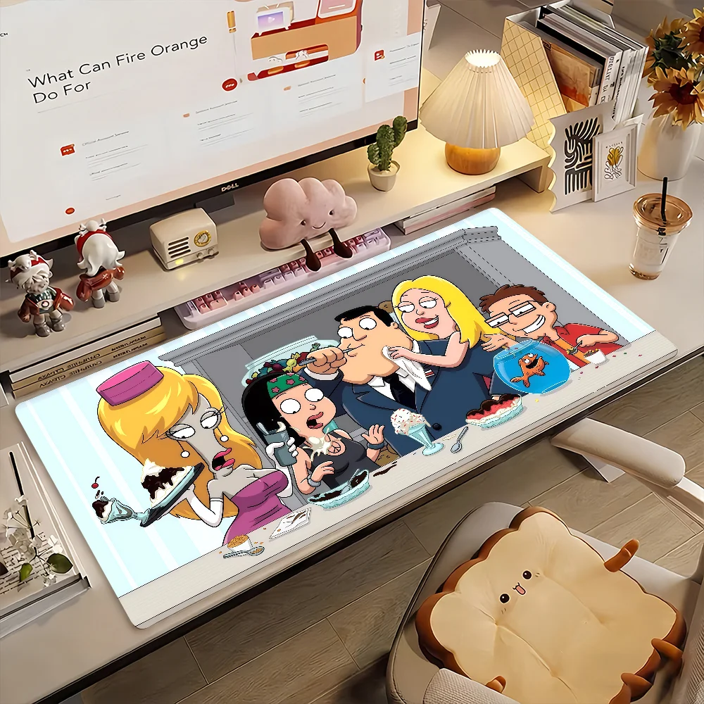 Animation Cartoon American Dad Mouse Pad Non-slip Desk Mat PC Laptop Accessories Office Keyboard Large Gamers Decoracion