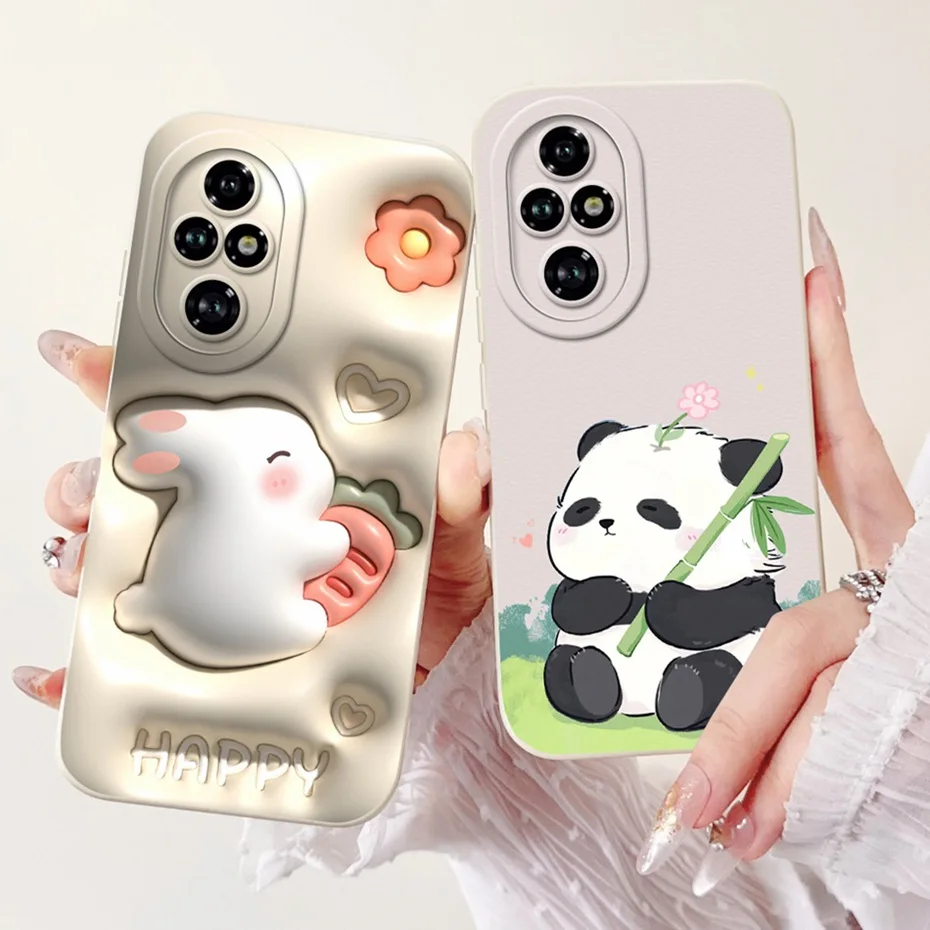 Cute Cartoon Jelly Case For Honor 200 ELI-AN00 Lens Protective Cover For Honor200 5G Soft Silicone Phone Cases