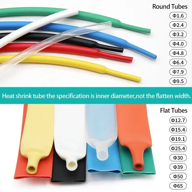 1/5/10/25/50M White 3:1 Heat Shrink Tube With Glue Inside Diameter 1.6mm ~ 39mm Adhesive Lined Waterproof Insulation Sleeve Wrap