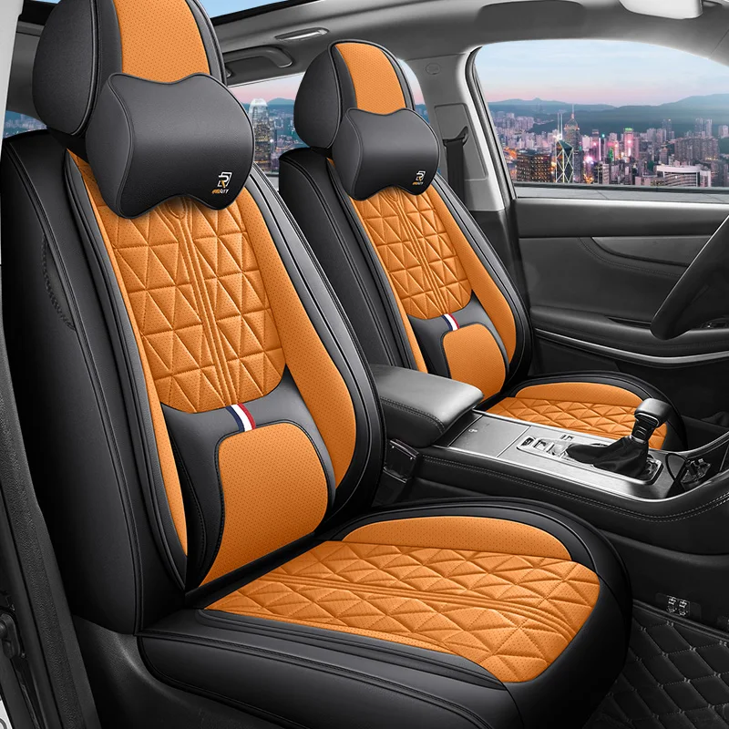 Car Seat Cover Set Universal Leather Car Seat Covers Protection Auto Seats Cushion Pad Mats Chair Protector Interior Accessories