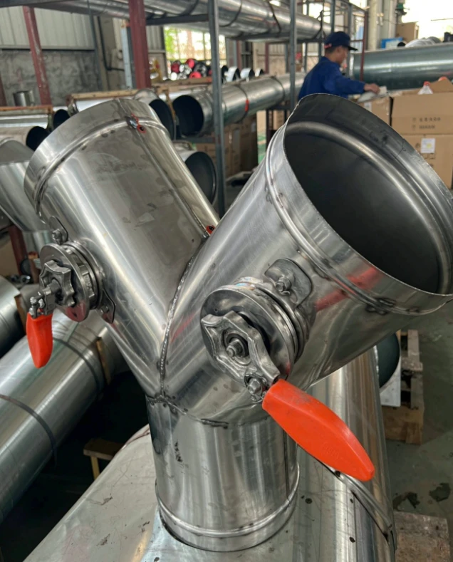 201/304 Stainless Steel Y-Type Manual 3-Way Air Damper, Adjustable Volume Control & Non-Return Check Valve for HVAC Duct Systems