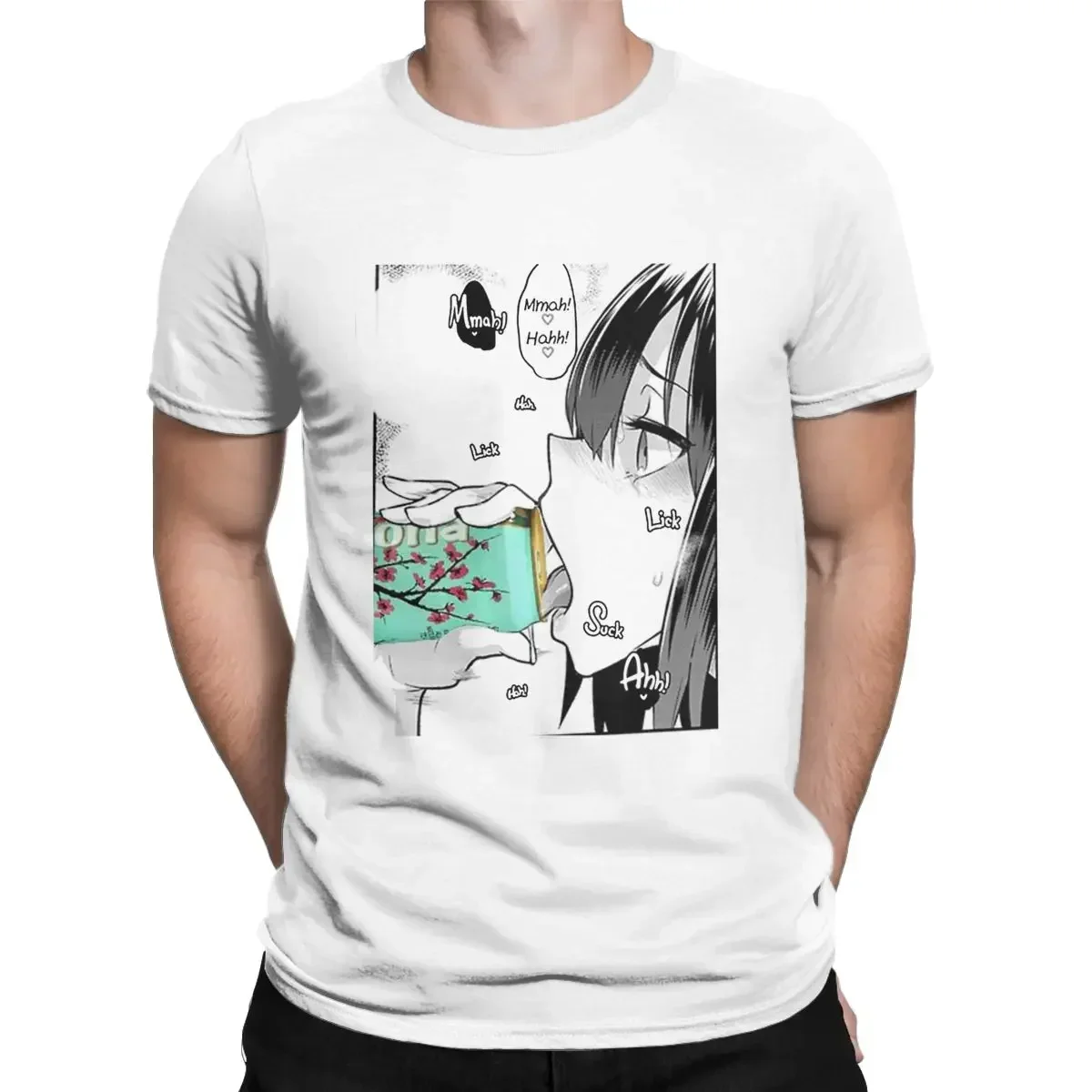 2024 new Japanese manga anime T-Shirt Pure Cotton Printed Clothing Saki Yoshida Drinking Arizona Tea Premium Hentai T Shirts new