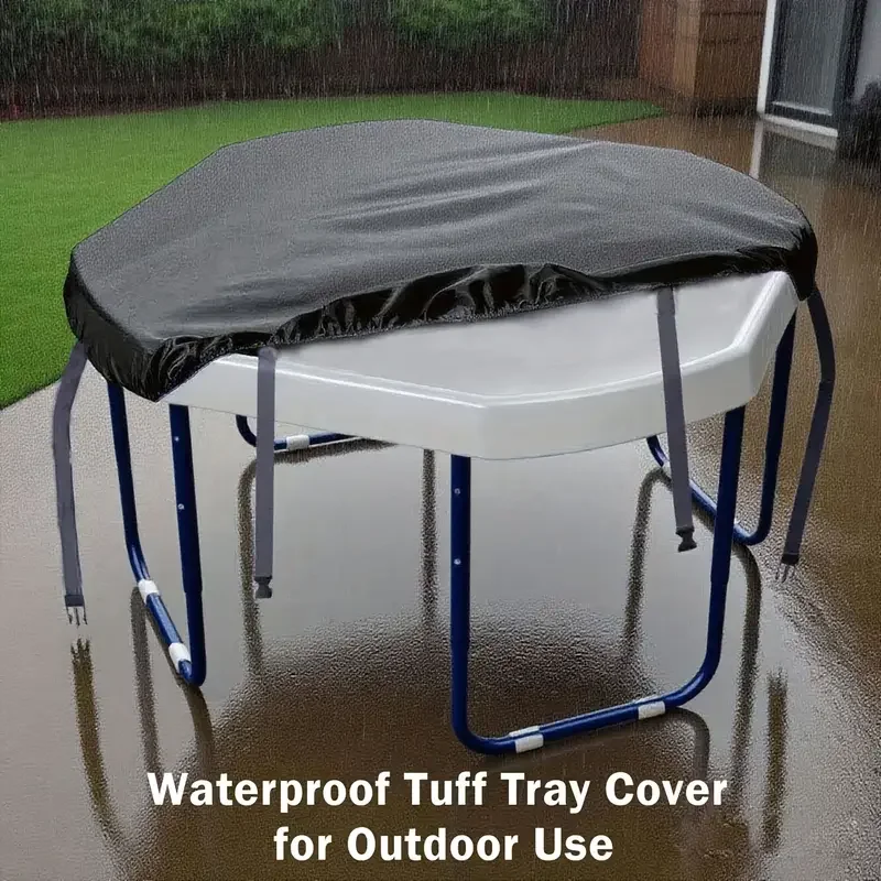 1pc Elastic Tuff Tray Cover, for 70-100cm Mixing Play Tray，Waterproof Windproof with Straps for Outdoor Tuff Tray with Stand
