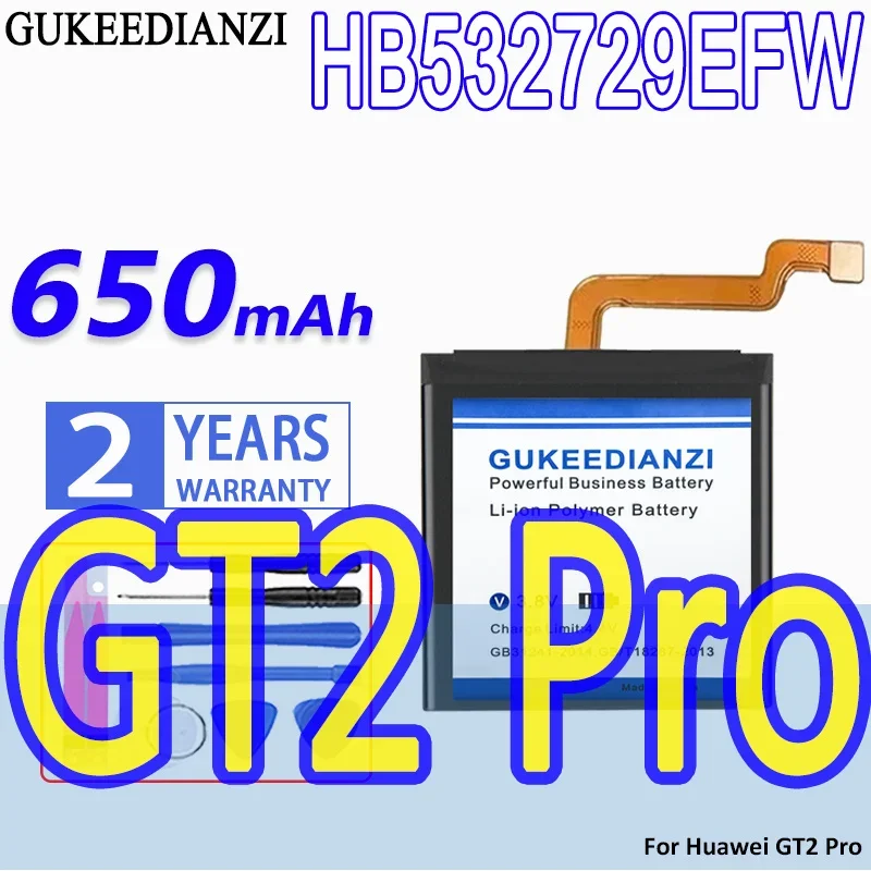 High Capacity GUKEEDIANZI Replacement Battery HB532729EFW 650mAh for Huawei GT2 Pro GT2Pro Batteries