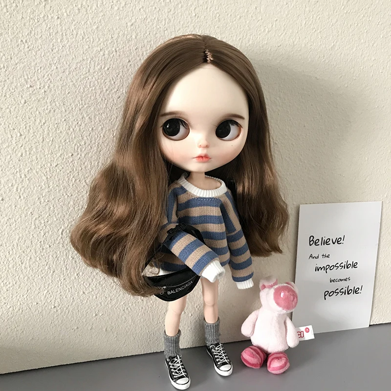 New Arrival Blyth Clothes Fashion Striped Sweater for Blythe Doll Outfit 30cm 1/6 Bjd Azone Licca Pullip Dolls Akcesoria